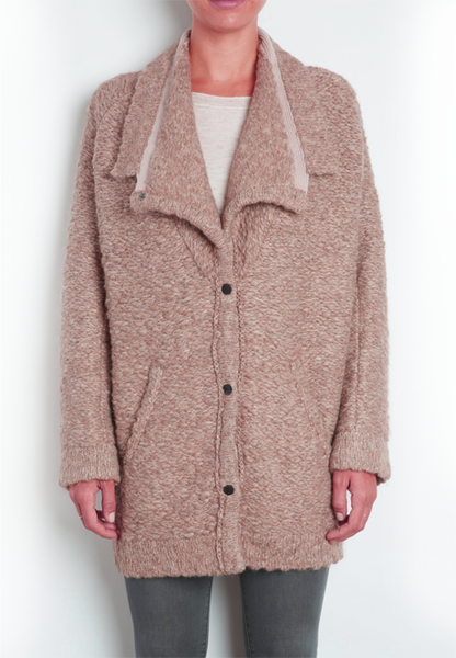 Textured Slub Snab Front Coat